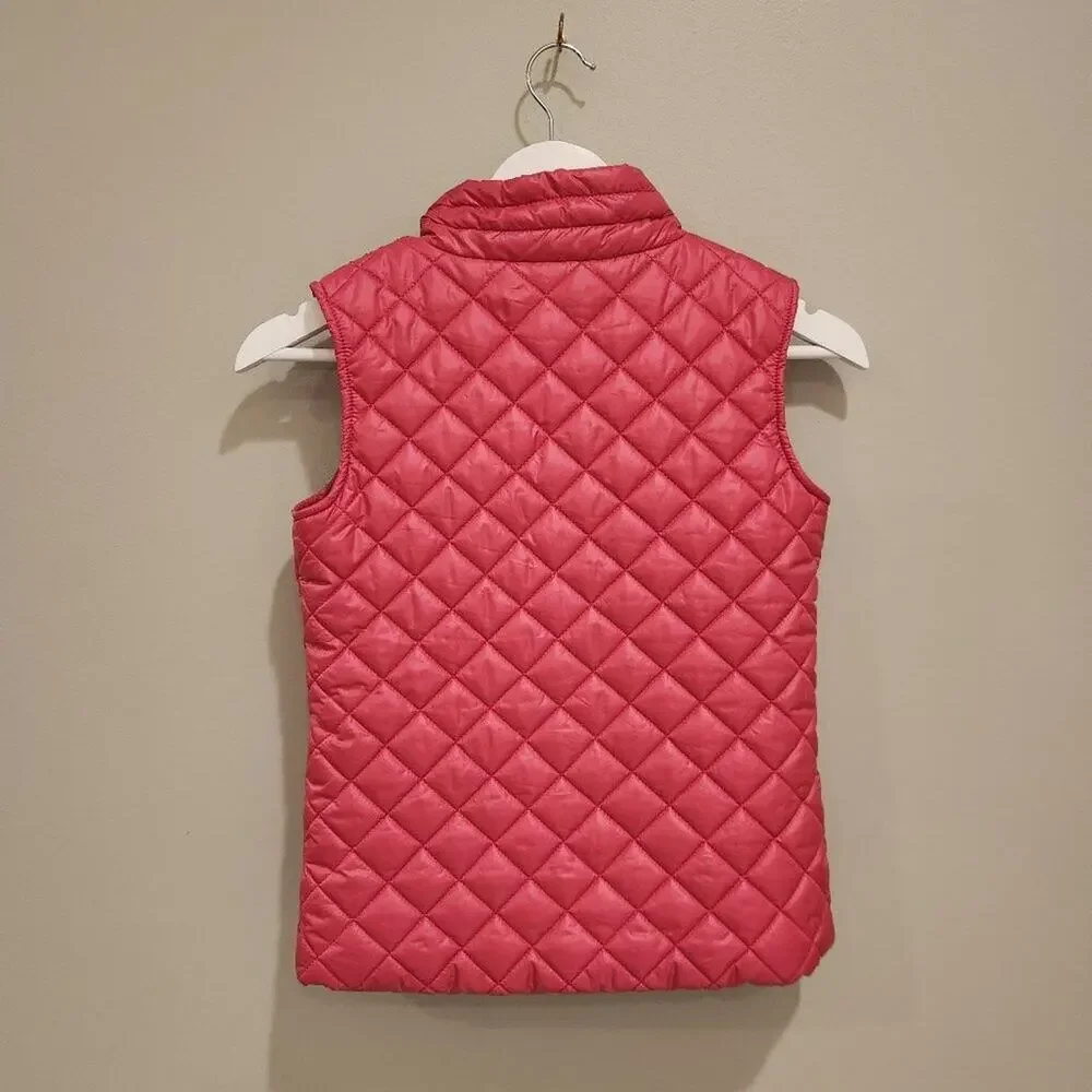 Heart Crush Quilted Sequin Sparkle Vest Pink - Size L